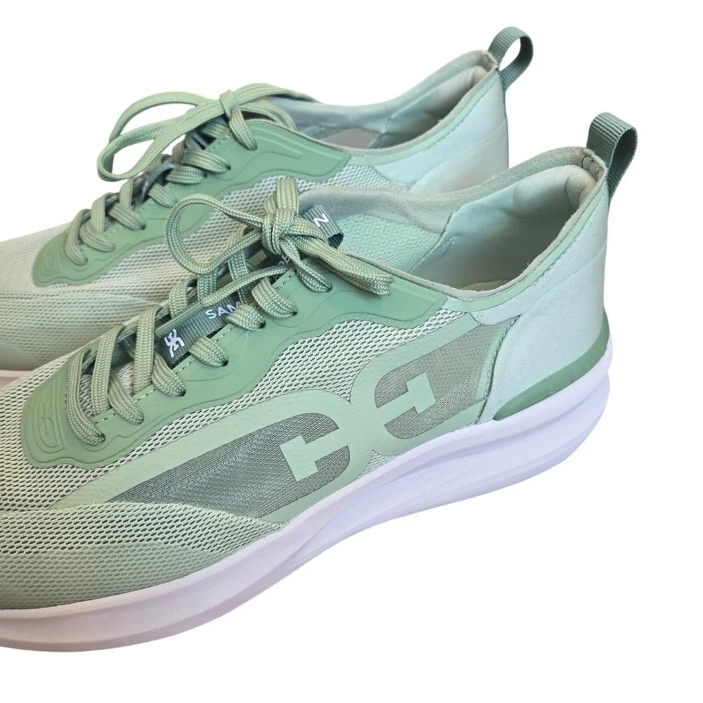 Sam Edelman Sarita Sneakers Green Mesh Lace Up Athletic Shoes Tennis Preppy 10.5